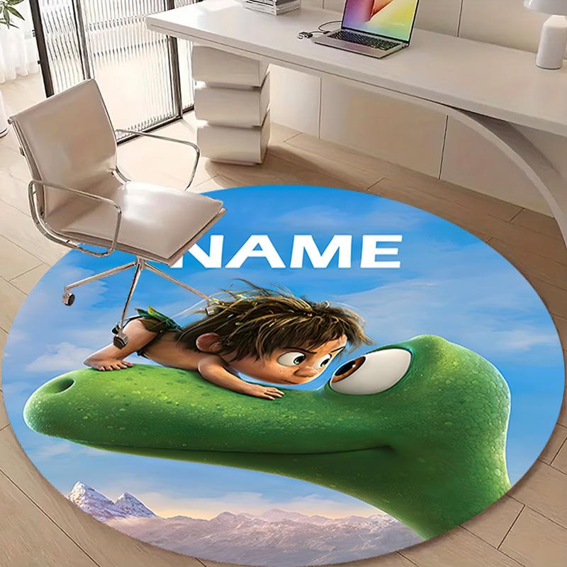 Personalized Good Dinosaur Round Chair Office Rug - Perfect for Mat, Office Chair & More - Ideal Gift for Birthdays and Holidays