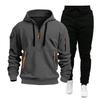 New Spring and Autumn Men's Sweater Set Hoodie Zipper Multi-Pocket Pullover Sports and Leisure Sweater Set