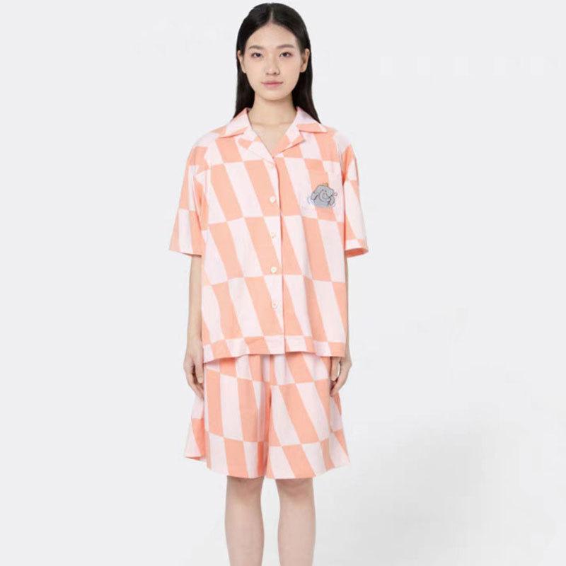 GMXIA High-quality Cotton-like Cute Cardigan Short-sleeved Student Pajamas for Women, Sweet Summer Style for Women's Home Wear