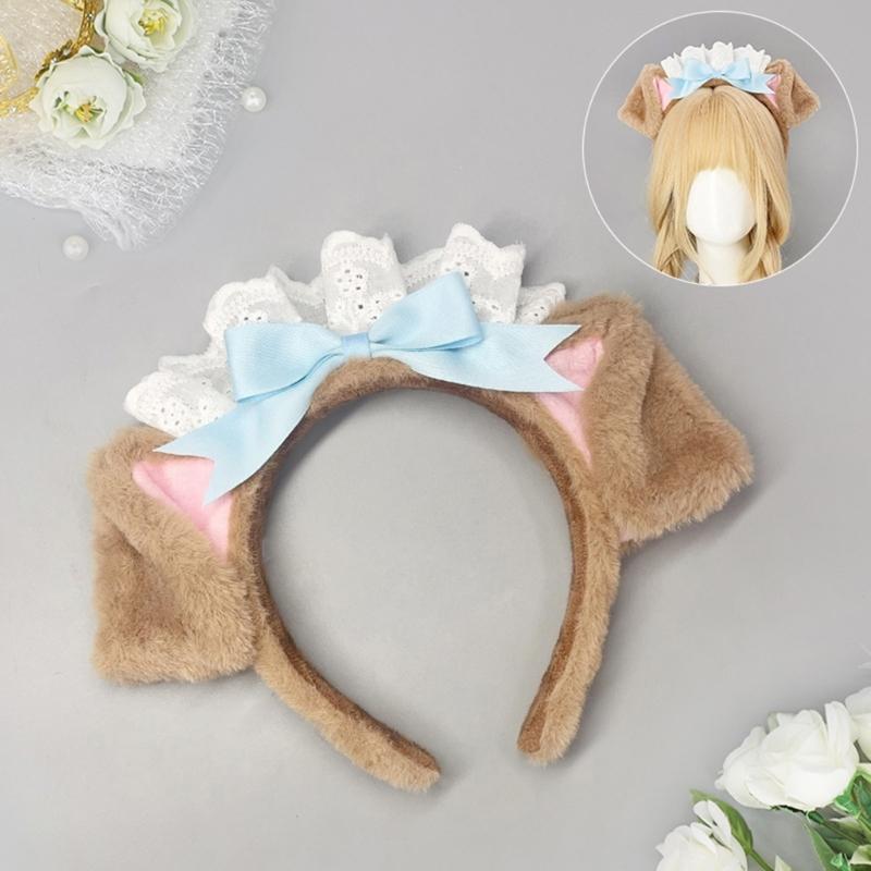 Soft Plush Dog Ear Hairband For Women Girls Cosplay Anime Hair Hoop Party Costume Sweet Style Accessory