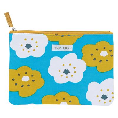 Marushin Flat Pouch Smile Makeup Cosmetics Pencil Case Small Accessory Case Day Birthday Gift 6165019900 (Small) SOU SOU Mother's