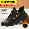 Men Safety Winter Boots Puncture Proof Rotating Button Shoes Anti Splash Water Work Puncture Proof Indestructible Protection