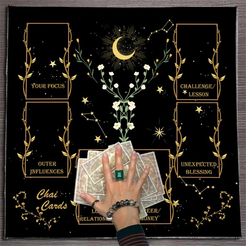 Divinations Cards Table Cloth Tapestry Reading Card Tarots Tablecloth Astrologys Witchcrafts Deck Cloth Wall Decoration