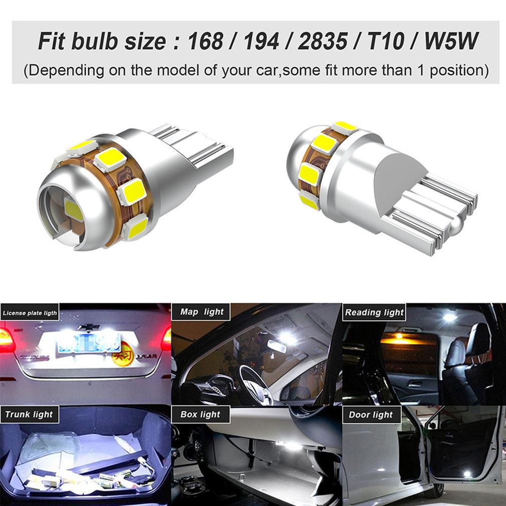 2 Stück W5W T10 LED-Lampen CANBUS Kein Fehler 9SMD 3020 LED-Chips 194 168 Auto Innenraum Seitenlicht Auto Karten-Deckenleuchten Kennzeichenleuchte 6000K Weiß 12V 24V
