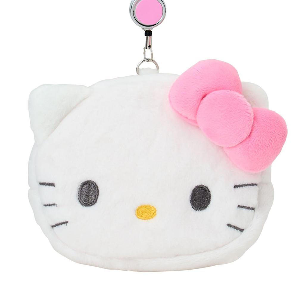 Sanrio Hello Kitty Pass Case with Small Item Ages 293644 Face-Shaped & Pouch, Cotton, PVC, Steel, Polyester, Reel, Storage, 15+,
