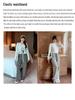 Women's High Waist Striped Terry Cloth Wide Leg Pants - Plus Size, Spring Slimming Draping, Style 63158