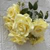 Mazzo di Rose Artificiali con 7 Steli per Decorazione Casa Pianta da Interno Composizione Regalo