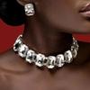 Stonefans Square Necklace and Earrings Set Accessories for Women Geometric Jewelry Sets  Luxury Designs Elegant Wedding