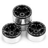 RCMAZO 1.3" Beadlock Wheel - Aluminum Wheel Rim Negative Offset 1.3" Wheel Hub Upgrade Replacement Part for SCX24 TRX4M 124 118 RC Crawler Car (Black)