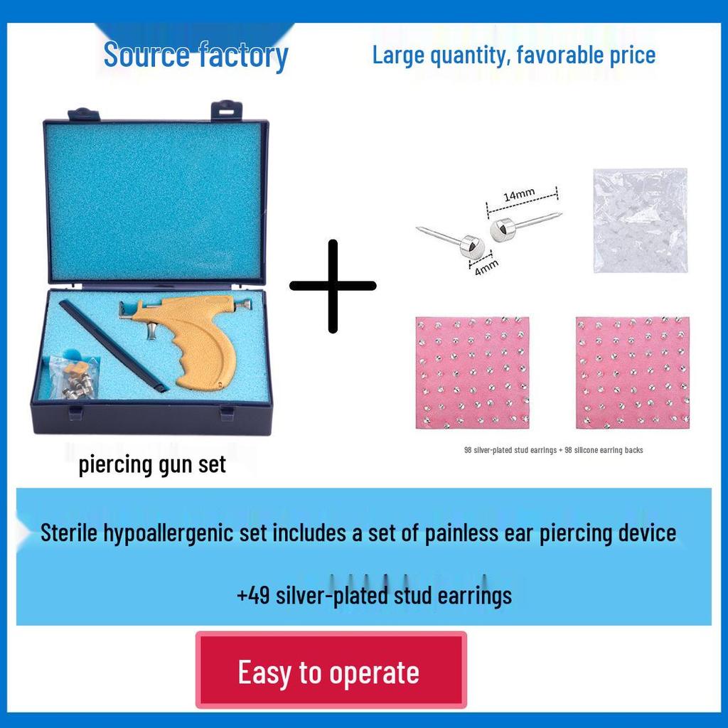 Stainless Steel Ear Piercing Gun with Ear Studs