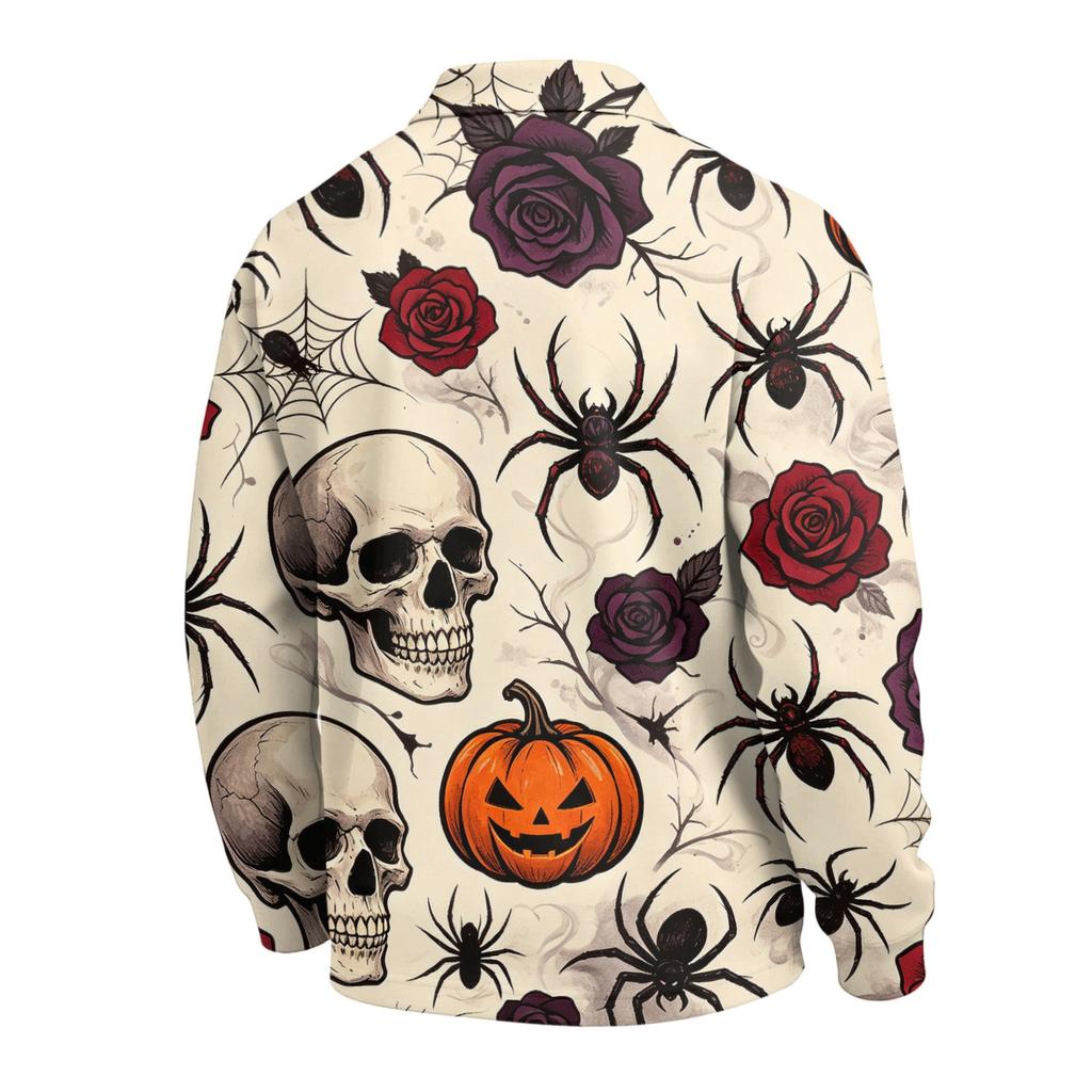Męska koszula z długim rękawem na Halloween, stylowa, casualowa, imprezowa