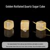 Golden Rutilated Quartz Square Beads for DIY Crystal Bracelets - Yellow and White Quartz Accessories