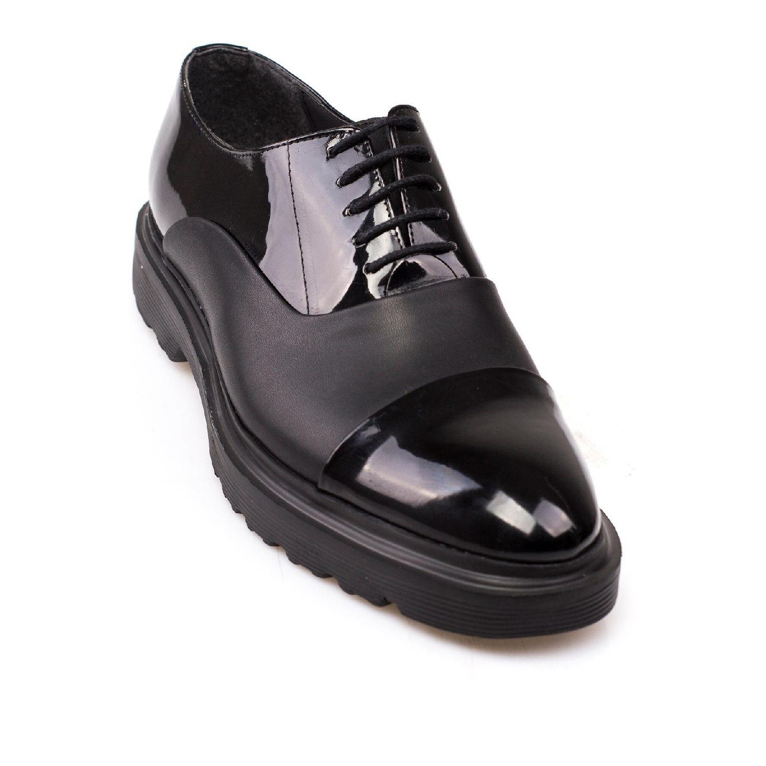 

High-sole, Patent Leather, Classic Shoes Suitable For Groomsmen And Suits 40 чорний