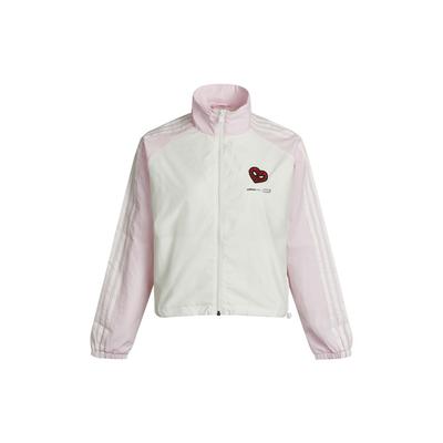 Neo Womens Sport Jacket Three-Stripe Color Block Anime Embroidery Stand Collar Retro Jacket Women Jacket White Pink H55128