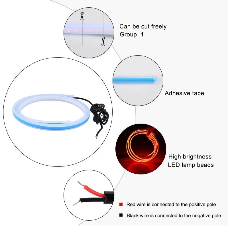 150cm LED Daytime Running Light Scan Starting Car Hood Decorative Lights DRL Auto Engine Hood Guide Decorative Ambient Lamp 12V Dome Lights 6