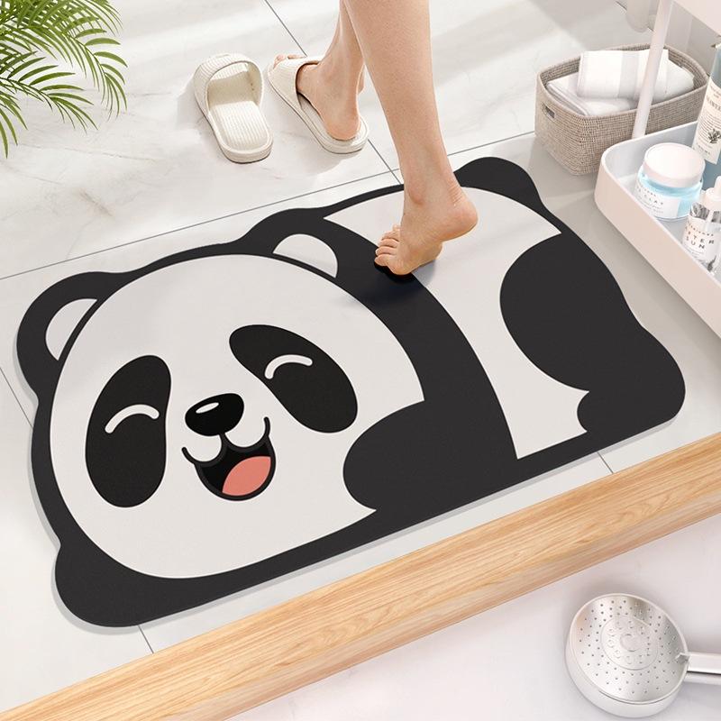 Cute Diatom Super Absorbent Bathroom Mat CartoonNon-Slip Mud Toilet Pad Quick-Drying Bath Mat Floor Mat