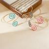 Heart Glazed Enamel Bracelet Geometric Arm Ring Bohemian Women's Hand Bracelet  Gold Jewelry