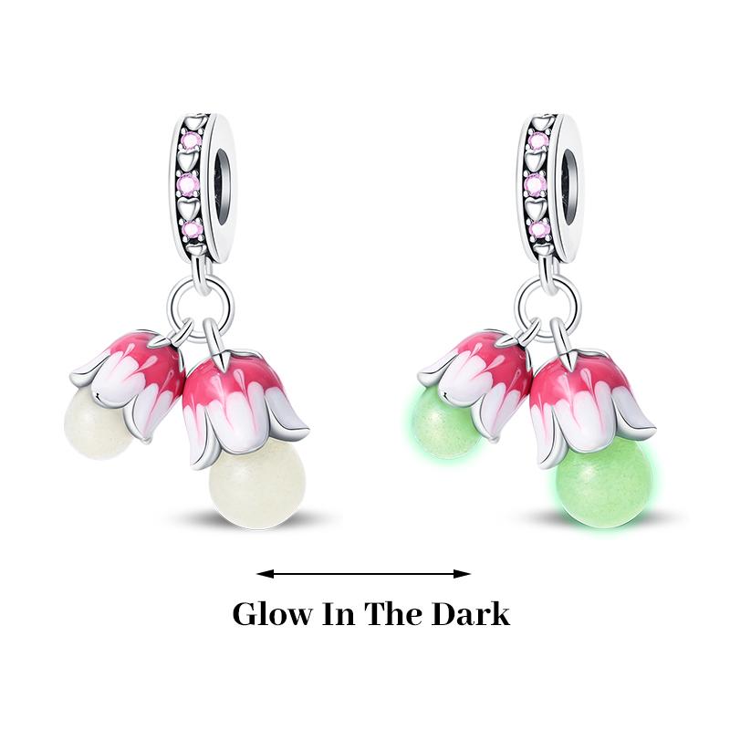 925 Silver Plated Fireflies Butterfly Stars Luminous Charms Beads Fit 3mm 925 Original Bracelets DIY Jewelry Gift