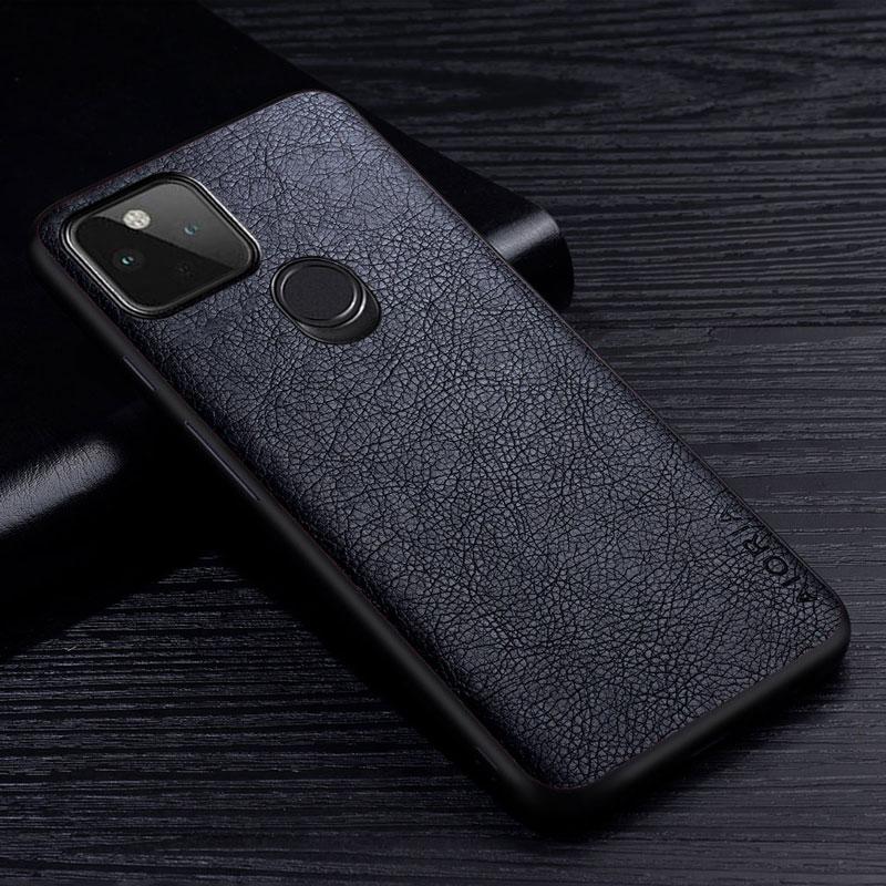 Kožené pouzdro s texturou liči pro Google Pixel 5 4A 5A 5G 4 XL Prémiový ochranný zadní kryt v obchodním stylu pro telefon Pixel 4a 5g