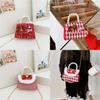 Adorable Red Pearl Handheld Princess Purse For Little Girls With Charming Cartoon Design