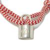 Used LV Circle Padlock Bracelet In Silver with Lock, Q95705 7986, Cotton, 12564, Sophie Turner 925 Red, Women's from