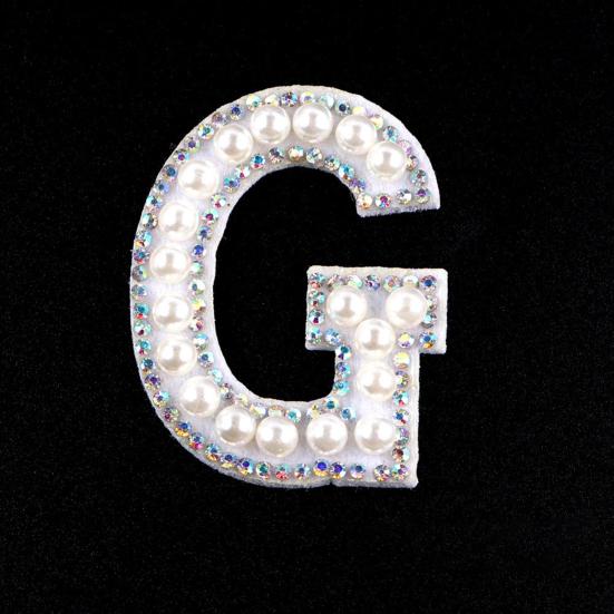 2Pcs DIY Handmade Patch Decor Fabric Adorable English Letter Shape Patch Sticker for Bag