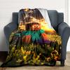 Minecraft Sunset Adventure Blanket Soft Throw Blanket For Home Bedroom Bed Sofa Travel Office Solid Christmas Blanket