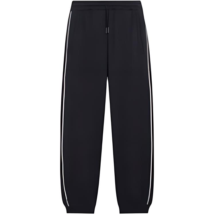 Li Ning Sports Fashion Series Loose Comfortable Fleece Casual Pants Men bottoms Black YKLU327-1