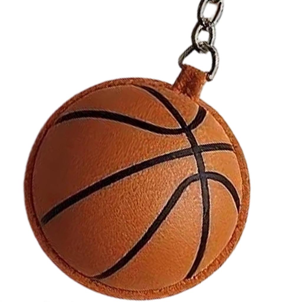 Leather Key Ring Basketball Football Baseball Theme Pocket Hug Keychain for Gift Card Holders and Daily Accessories