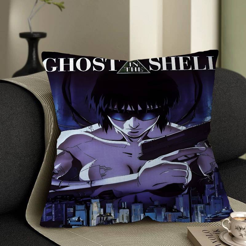 Anime G-Ghost In The Shell Cool Pillow Case Cushion Cover Car Throw Pillow Case For Sofa Car Christmas Gift 40x40cm 45x45cm