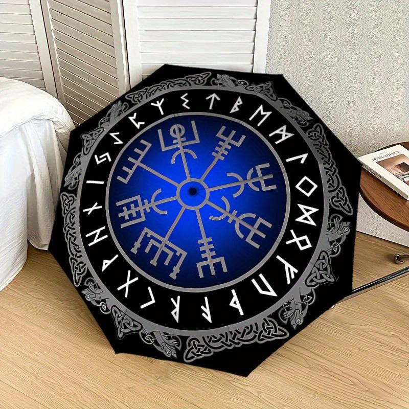 1pc Viking Compass Print Umbrella , Multi-functional Umbrellafor Men & Women, Valentine's Day Gift0817131
