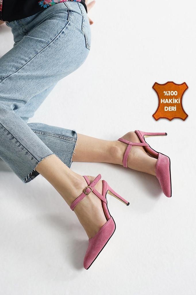 Damenmode, klassische High Heels, Lucia, echtes Wildleder, hellbraune Absatzschuhe