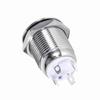 12mm Circle LED Waterproof Metal Momentary Push Button Switch High Flush 4 Pin 1NO