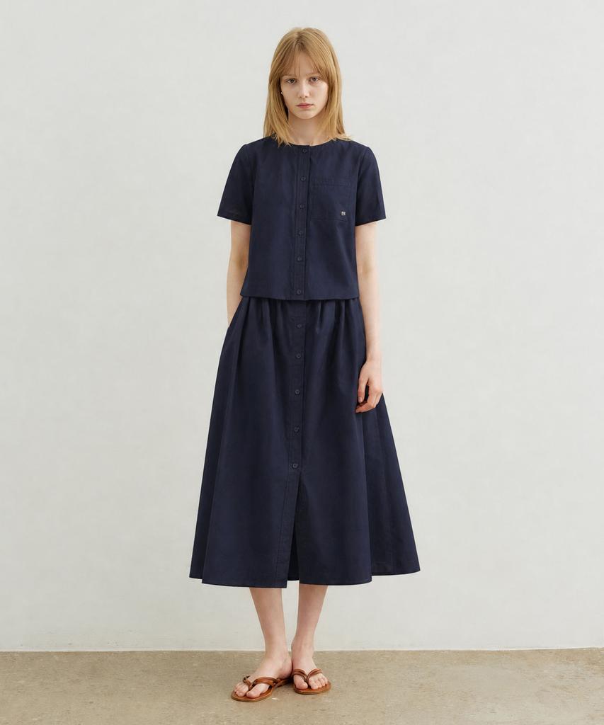 Artid Two-Way Cotton Short Sleeve Dress_3 Colors
