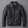 Classic 1930s Style Natural Goatskin Men's Leather Jacket Soft Slim Fit Real Skin Bomber Coat Men Clothes Spring