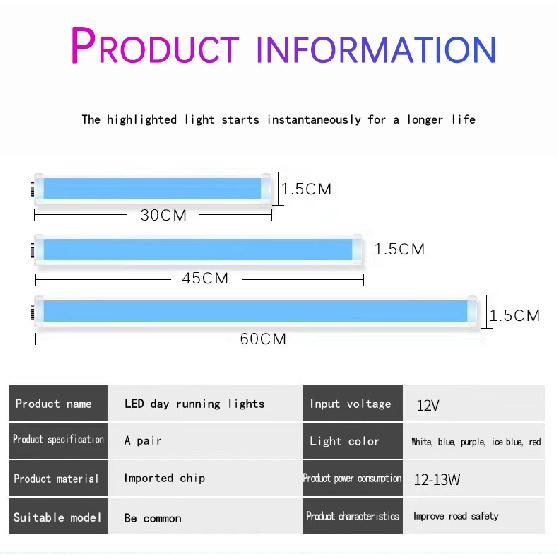 Daytime Running Lights Car LED DRL Lamp Strip DRL Decorative Light Auto Headlight Turn Signal Light RGB With Remote App Control Dome Lights 6