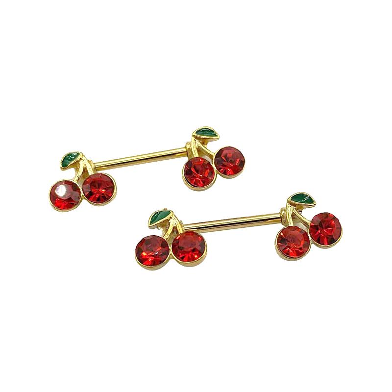 1 stk Søt Kirsebær Zirkon Brystring For Kvinner Kroppspiercing Smykker Sexy Metall Nippelring Brystpiercing Ornament