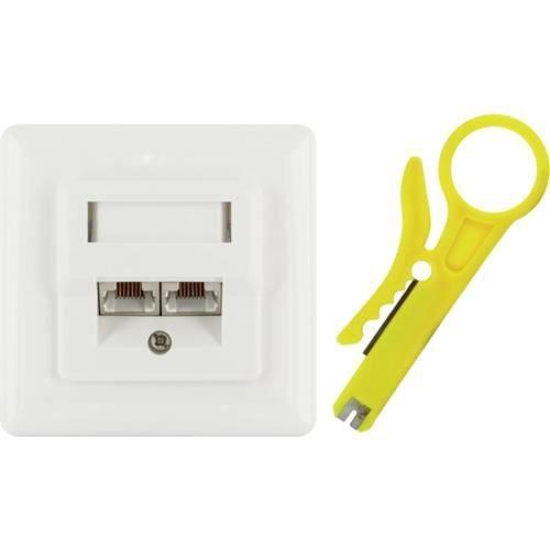 Prise De Courant RJ-45 - SCHWAIGER - TDU2628532 - Blanc - Rectangulaire - Prêt À Poser