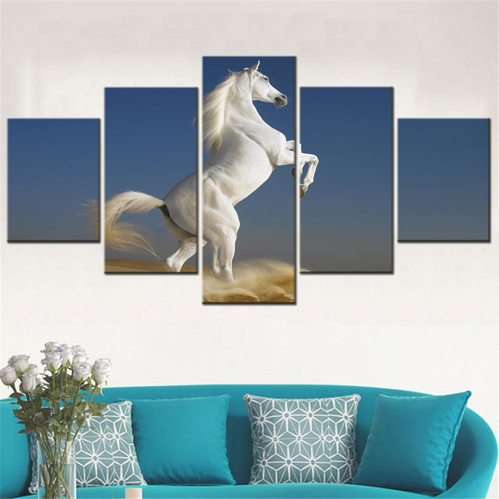 5-Piece Animal Tiger Scenery Poster Wall Art Canvas Set Modern Home Decor Bedroom Painting Modular Canvas Prints with
