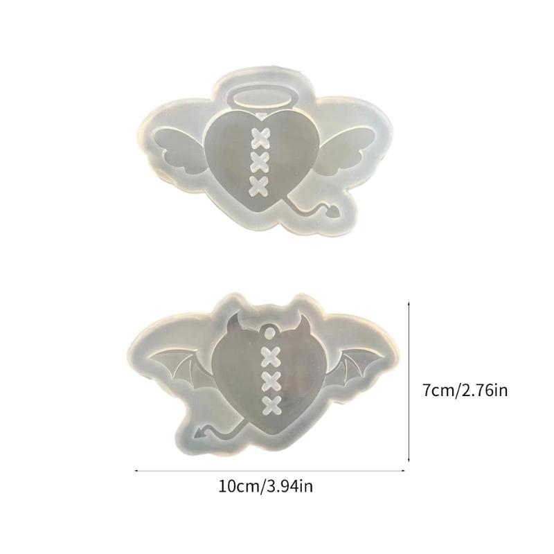 Angel Wing Keychain Pendant Molds Silicone Epoxy Resin Mold Chocolate Cake Clay Making Tool DIY Necklace Jewelry Mould
