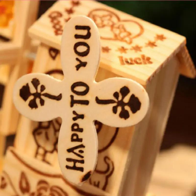 1Pc Music Box Windmill Cartoon Music Gift Student Wooden Crafts Bear Ferris Wheel Companion in Adversity Home Decor