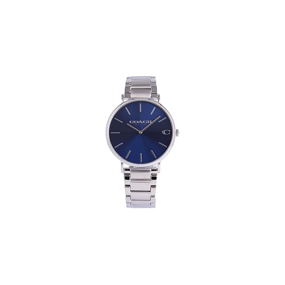 Coach Charles Men s Quartz Watch Metal Silver Blue Navy 14602429
