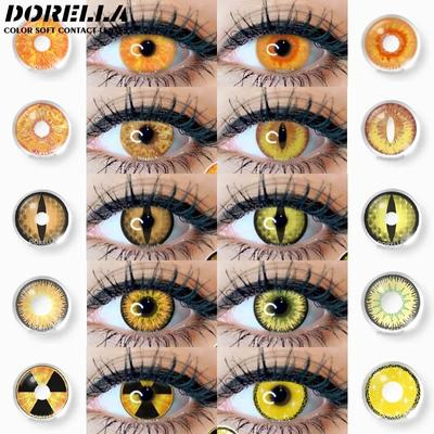 DORELLA 1 Paar Softlens Island Diamond Jolie Diva Big Eyes Soft Color Kontaktlinsen Kosmetische Kontaktlinsen
