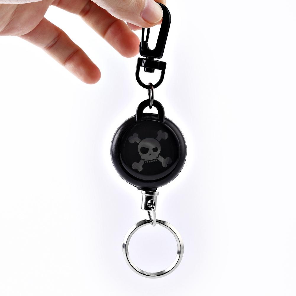 60cm Steel Wire Rope Retractable Carabiner Survival Keychain Key