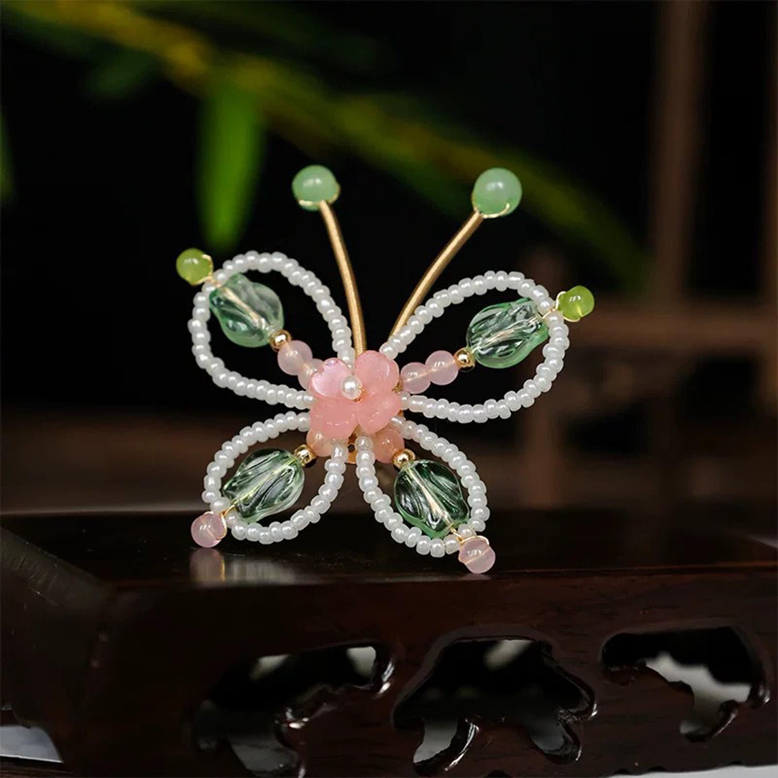 

U-образная заколка для волос с цветком для женщин, тюльпан, бабочка, цветочная палочка для волос, элегантные украшения ручной работы, заколка для волос, милые аксессуары для волос, 1 шт.