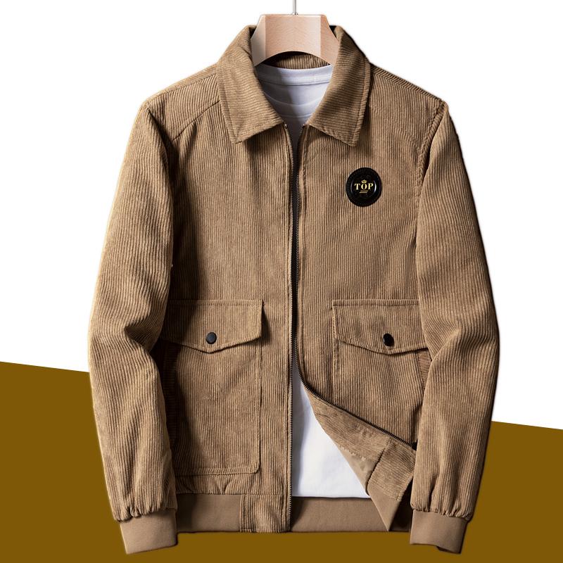 Men's 2025 Corduroy Lamb Wool Coat - Velvet Lined Cotton Winter Jacket