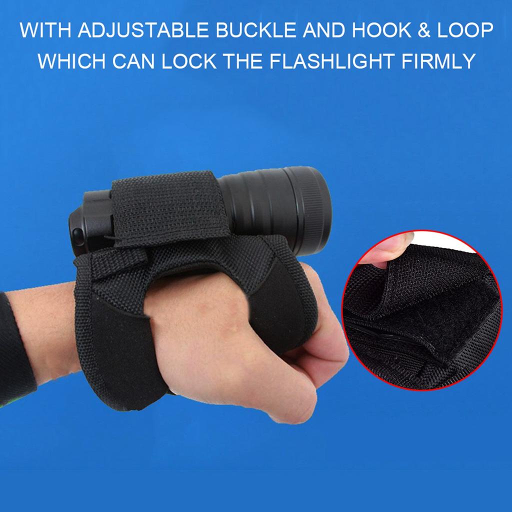 Durable Portable Black Diving Light Flashlight Torch Holder Glove Underwater Accessory