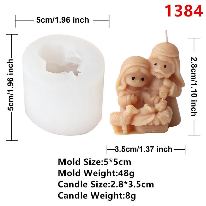 3D Nativity Scene Silicone Mold Mini Scented Candle DIY Craft Home Decor Handmade Religious Art Mold Candle Making Supplies