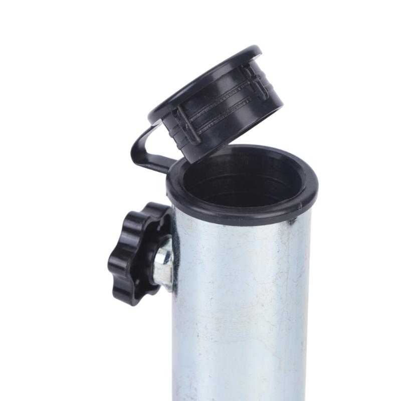 Supporto da Terra in Metallo Staccabile Portabastone con Gancio Bianco Set Manopole Girevoli Quotidiano per Uso all'Ombra in Giardino