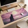 Mouse Pad Sakura Full Moon Black Cat Gaming XL Home Computer HD Mousepad XXL Desk Mats Non-Slip Natural Rubber Mouse Mats